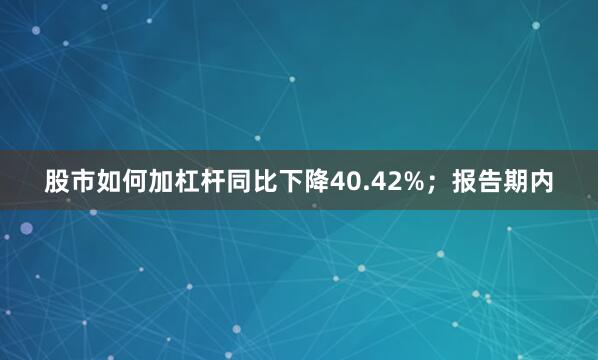 股市如何加杠杆同比下降40.42%；报告期内